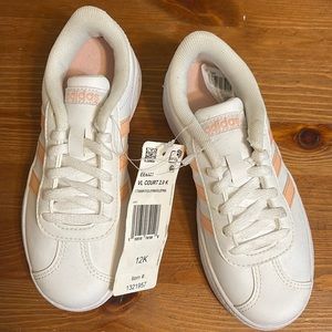 Adidas Girls Sneakers Size 12K white/peach
